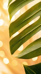 Poster - Lush green leaf detail natural environment close-up soft background artistic exploration