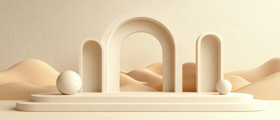 Poster - minimalist geometric sculpture modern gallery artwork display elegant environment artistic perspecti