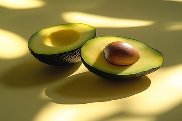 Wall Mural - Freshly Cut Avocado with Vibrant Colors