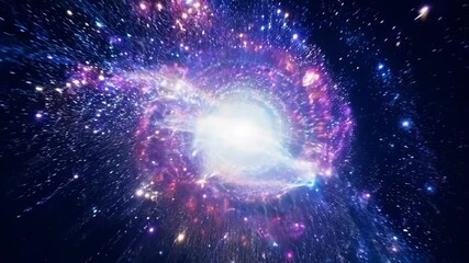 Wall Mural - a mesmerizing cosmic event unfolds as a powerful explosion bursts with vibrant light in the depths o