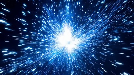 Wall Mural - a vibrant explosion of blue and white light captivates viewers as it radiates across a clear night s