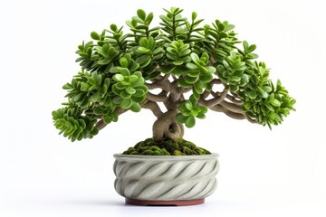 Poster - Tree bonsai plant white background.