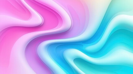 Sticker - Abstract Colorful Wave Pattern in Soft Shades of Pink and Blue