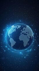 Poster - Digital globe with network connections in space