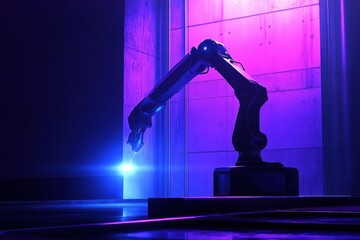 Poster - Robotic Arm Illuminating a Futuristic Space