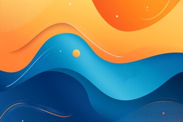 Poster - Blue and orange gradient abstract background.