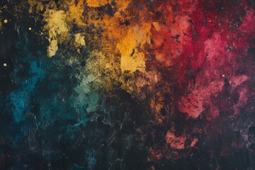 Poster - Colorful grunge grainy outer space background.