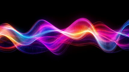 Wall Mural - Colorful abstract waves in space