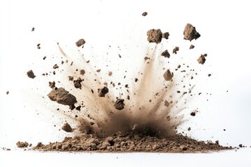 Exploding dirt clumps in air