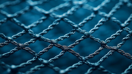 Close-Up of a Dark Blue Net Texture