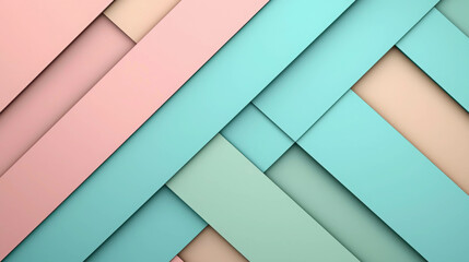 Poster - Elegant 3D Geometric Background in Pastel Colors for Stylish Design Projects