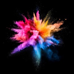 Leinwandbilder - Explosion of Vibrant Color: A Stunning Display of Pigments Bursting Against a Dark Background, Creating a Dynamic and Abstract Composition