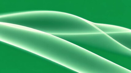 Poster - White waves flowing smoothly across green landscape, generating rhythmic visual pattern with elegant, dynamic movement and fluid design