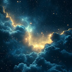Wall Mural - Cosmic clouds, night sky, nebulae, glowing, outer space