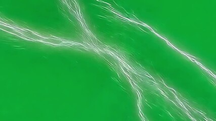 Poster - Green energy wave dynamically flowing, revealing vibrant electric currents against clean solid color background, perfect for visual design and digital compositing