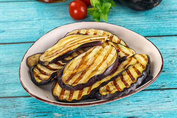 Wall Mural - Grilled eggplant slices for snack