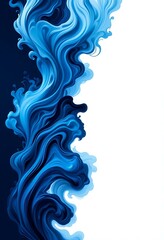 Poster - Abstract blue swirls create a contrasting and elegant background design
