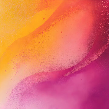 A vibrant graphic wallpaper featuring a smooth blend of pink, orange, and yellow grainy gradients, with a soft, textured finish