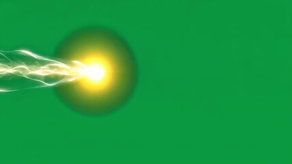 Poster - Bright energy beam radiating from glowing central core, projecting surging plasma stream over green screen, creating dynamic visual effects design