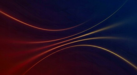 Poster - Abstract Flow: A dynamic display of abstract curves and lines intertwine, creating a sense of motion and depth against a gradient backdrop of deep blue and rich red hues.