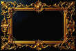 © Flavonoids  - Golden ornamental frame with intricate baroque details on a dark background