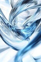 Aufkleber - Abstract swirling blue and white liquid forms