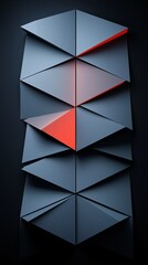 Poster - geometric abstraction, bold angular forms, surreal geometry, neon highlights, sharp edges, fluid intersections, conceptual art, minimal yet intricate, visual harmony, depth and layering,