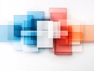 Poster - modern geometric abstraction, overlapping transparent shapes, futuristic art style, crisp edges, subtle gradients, complex layering, digital art, symmetry and perspective, artistic innovation,