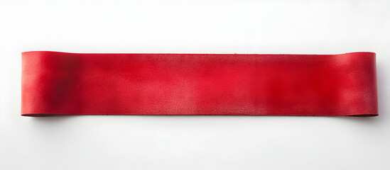 Poster - Red leather strap isolated on a white background