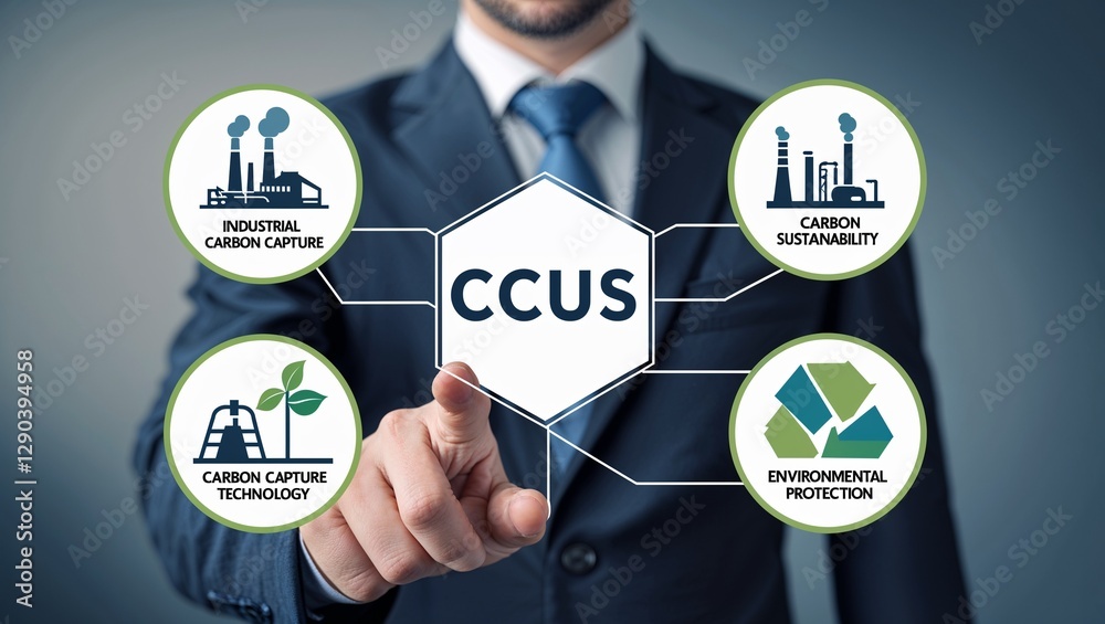 CCUS Carbon Capture Utilization Storage Concept. Renewable energy ...