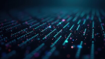 Leinwandbilder - Long shortterm memory. Background of dark room with many colorful lights