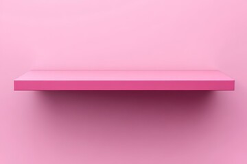 Wall Mural - Pink Shelf Against a Solid Color Background