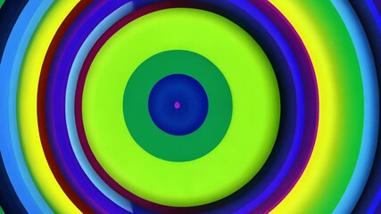 Poster - Colorful concentric circles pulsing dynamically, generating hypnotic movement through rhythmic expansion and gradient color transitions