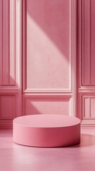 Wall Mural - Pink Round Display Podium in Elegant Room