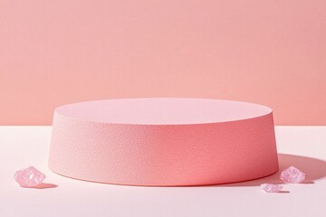 Poster - Pink Round Display Stand with Crystals