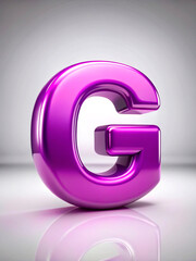 Sticker - 3d  metal letter. G