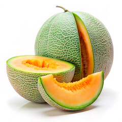 Wall Mural - melon on white background