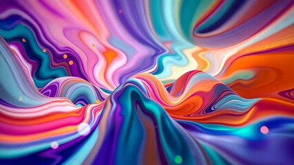 Poster - Dynamic vibrant waves of colorful abstract liquid patterns in motion
