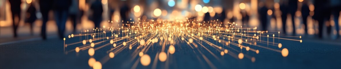 Aufkleber - Urban Cybersecurity Visualization Data Stream Network with Dynamic Light Bursts - Innovative Tech Solutions for Smart City Infrastructure and Enhanced Information Protection