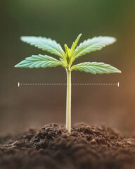 Poster - Eco-Conscious Growth Visual Vibrant Seedling Sprouting from Rich Earth with Dew - Agricultural Innovation and Sustainable Farming Insights for Modern Agri-business