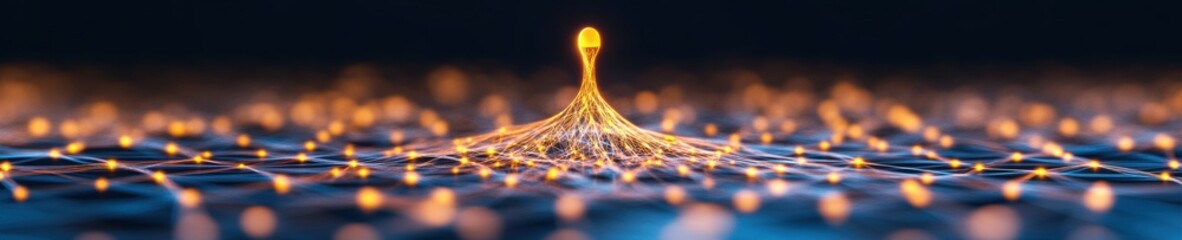 Fototapete - Celestial Innovation Rocket Symbol in Digital Matrix with Particle Effects and Geometric Patterns - Dynamic Business Breakthrough Visualization and Tech Industry Disruption