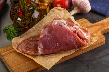 Wall Mural - Raw uncooked turkey thigh fillet