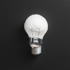 Leinwandbilder - Contemporary Minimalist Art Chalk-Textured Lightbulb on Black Chalkboard for Modern Educational Spaces - Boosting Innovative Learning and Visual Content Strategy