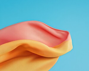 Leinwandbilder - Vibrant Fabric Waves Smooth Textile Curves on Aqua Background - Minimalist Design for Modern Marketing and Fashion Display, Enhancing Visual Flow and Creative Campaigns