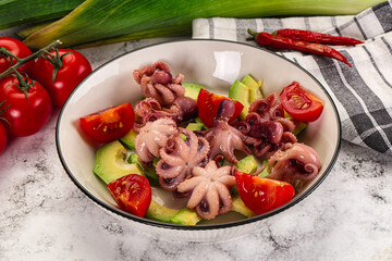 Sticker - Salad with baby octopus and avocado