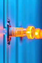 Poster - Neon Futurism in Server Maintenance Vibrant Diagnostic Ports and Cooling Infrastructure - Cutting-Edge Data Center Reliability for Modern Business Efficiency