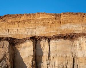Poster - Contemporary Industrial Aesthetic Open-Pit Mine Terraces and Exposed Rock Layers - Earth Moving Equipment Showcase for Mining Industry Impact and Sustainability Analysis