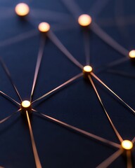 Aufkleber - Futuristic Connected Network LED Nodes on Matte Black Surface - Tech Visualization for Data Flow and Digital Innovation in Business Analytics