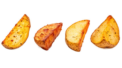 Wall Mural - Delicious fried potato wedges, snack, isolated on transparent background, cutout 