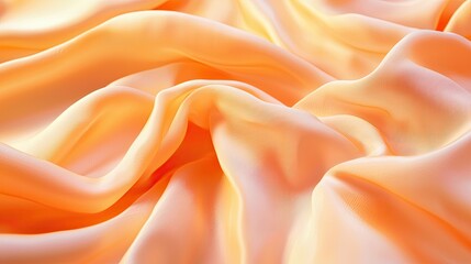 Poster - Soft Orange Fabric Texture Draped Elegantly in Natural Light